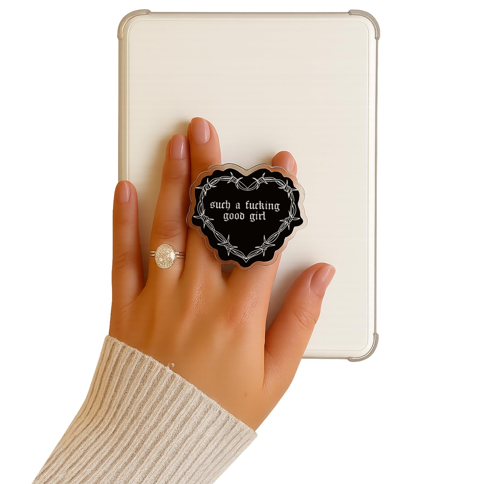 Kindle Grip para evitar caídas con soporte plegable de corazón 4