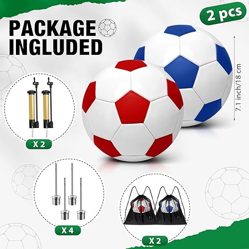 Miniatura 2 de Paquete de 2 pelotas de fútbol desinfladas de Navidad con bomba para niños, tamaño 3, tamaño 4, tamaño 5, ofertas a granel, pelotas de fútbol con