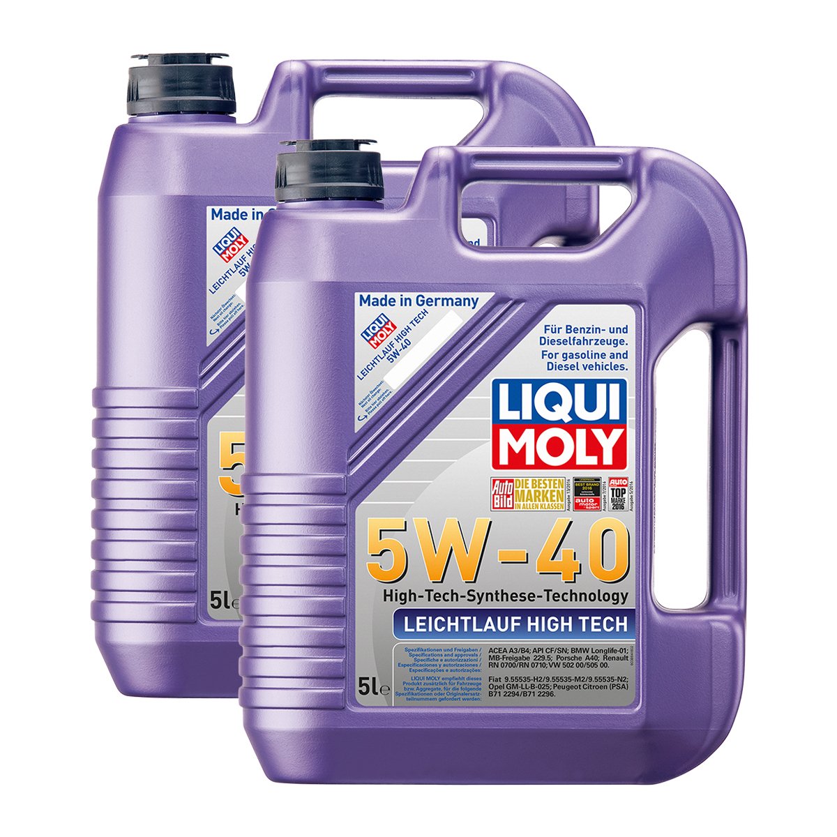2x Motoröl LIQUI MOLY 3864 Leichtlauf High Tech 5W-40 Motorenöl Motor Öl 5 Liter