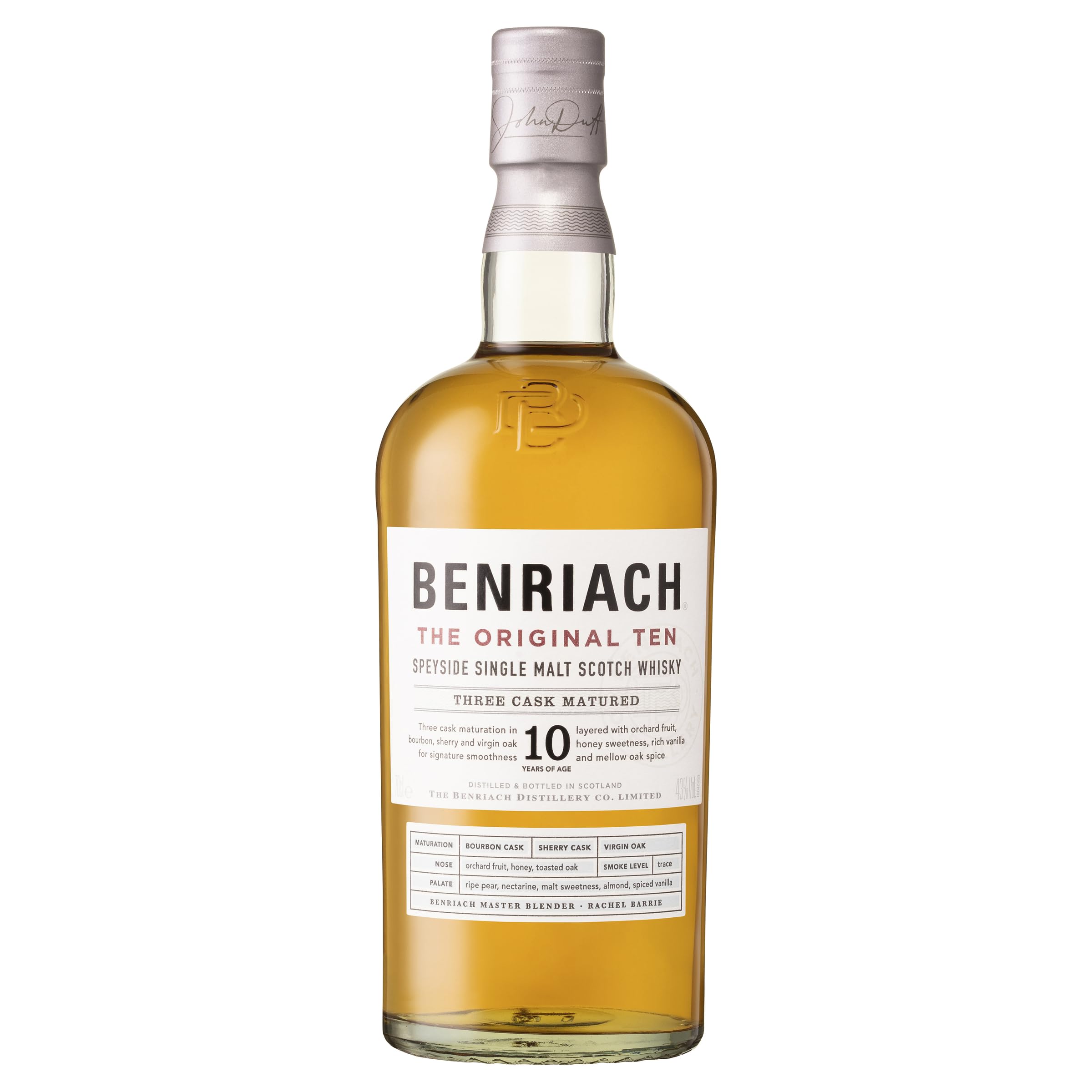 Benriach Distillery The Benriach 10 Años Single Malt - 700 ml, el paquete puede variar