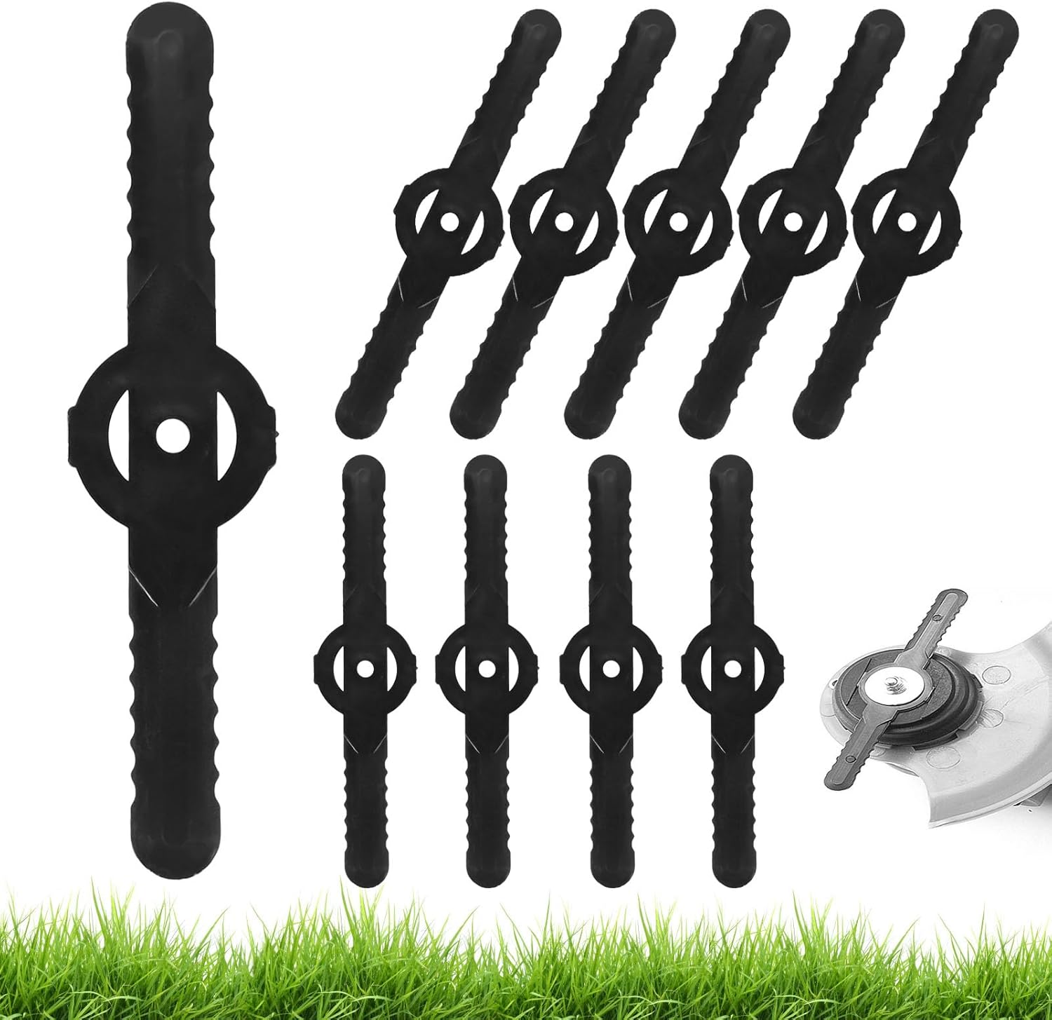 Viitech 60 Stück Ersatzmesser Rasentrimmer, 14cm Kunststoff