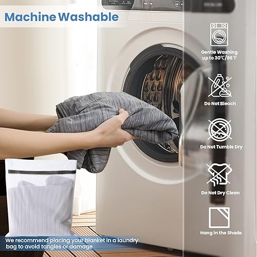 Miniatura 7 de OIGAE Arc-Chill Q-Max - Manta refrescante tamaño individual, manta de verano para durmientes acalorados 0.5, fibra fría, delgada, ligera,