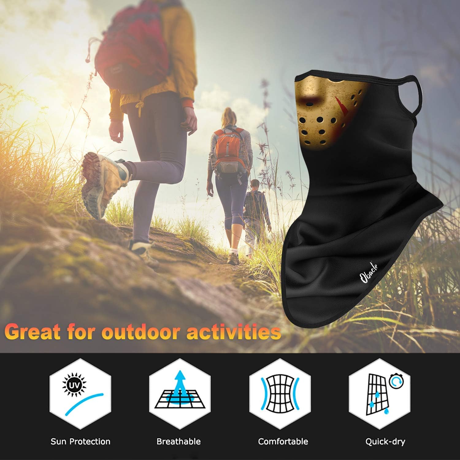 Obacle Bandana Face Mask with Ear Loops Neck Gaiter Face Mask Scarf Face Cover for Men Women - Image 6