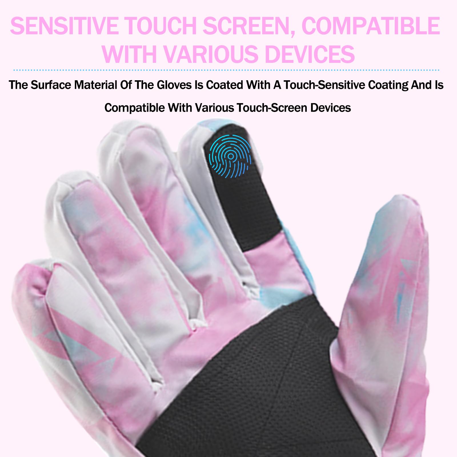Guantes de Invierno Impermeables para Niños, Guantes de Nieve Cálidos Resistentes al Viento para Esquí Ciclismo Patinaje 5-9 Años