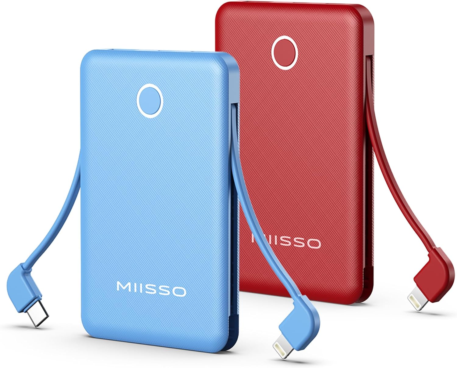 miisso 2 Pack 6000mah Power Bank, Red & Blue