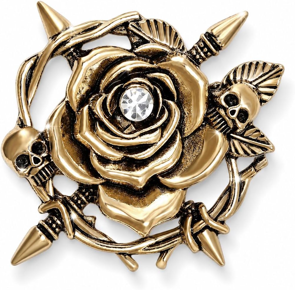 Unisex Skull Brooch, Antique Gothic Punk Suit Lapel Pin, Halloween Brooch