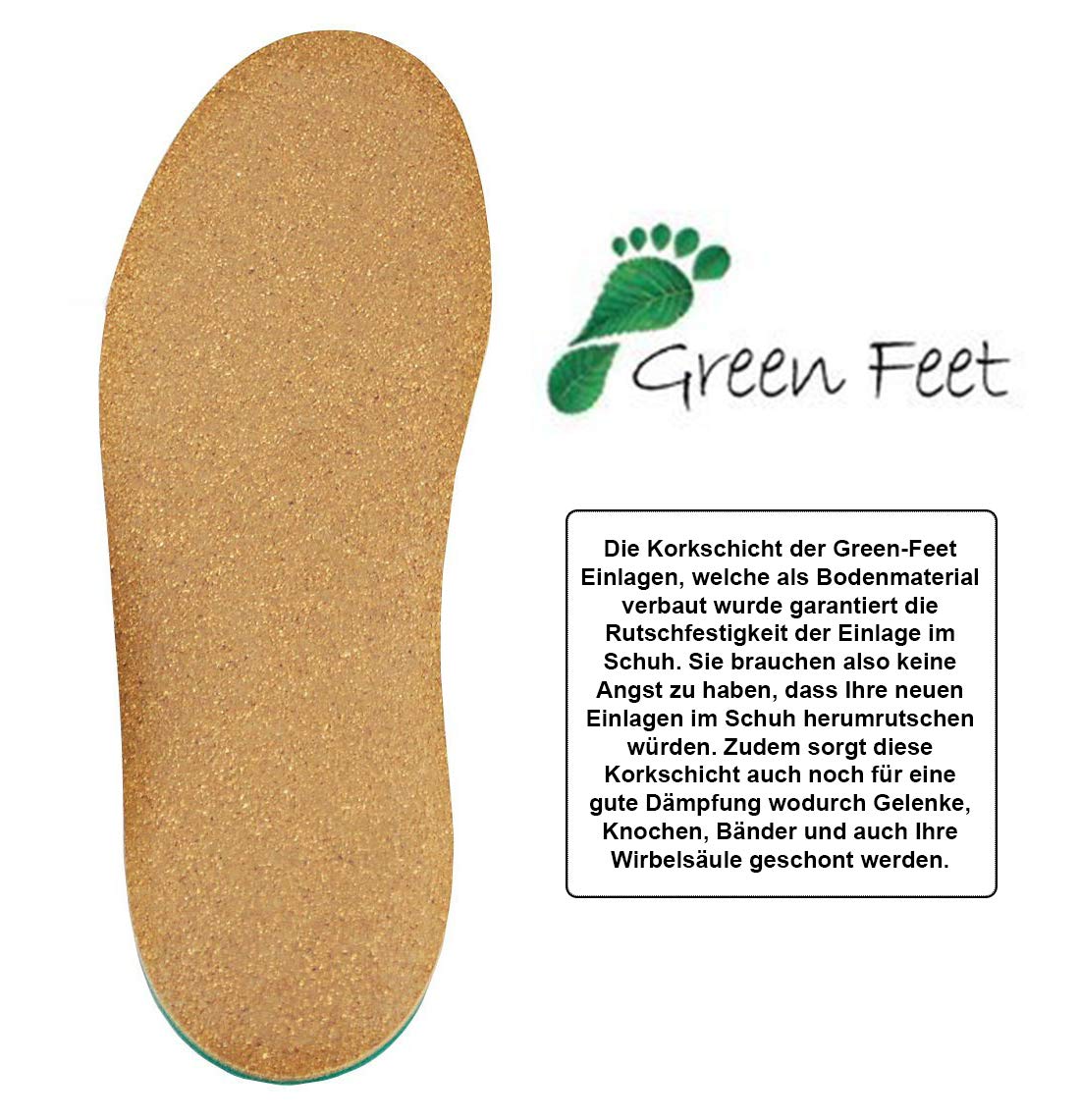GreenFeet - Plantillas ortopédicas para masajes (5 mm, 37/38 EU)