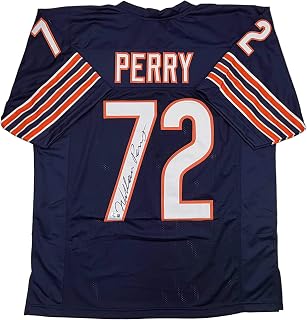 Autographed/Signed William Perry The Refrigerator Chicago Blue Football Jersey JSA COA