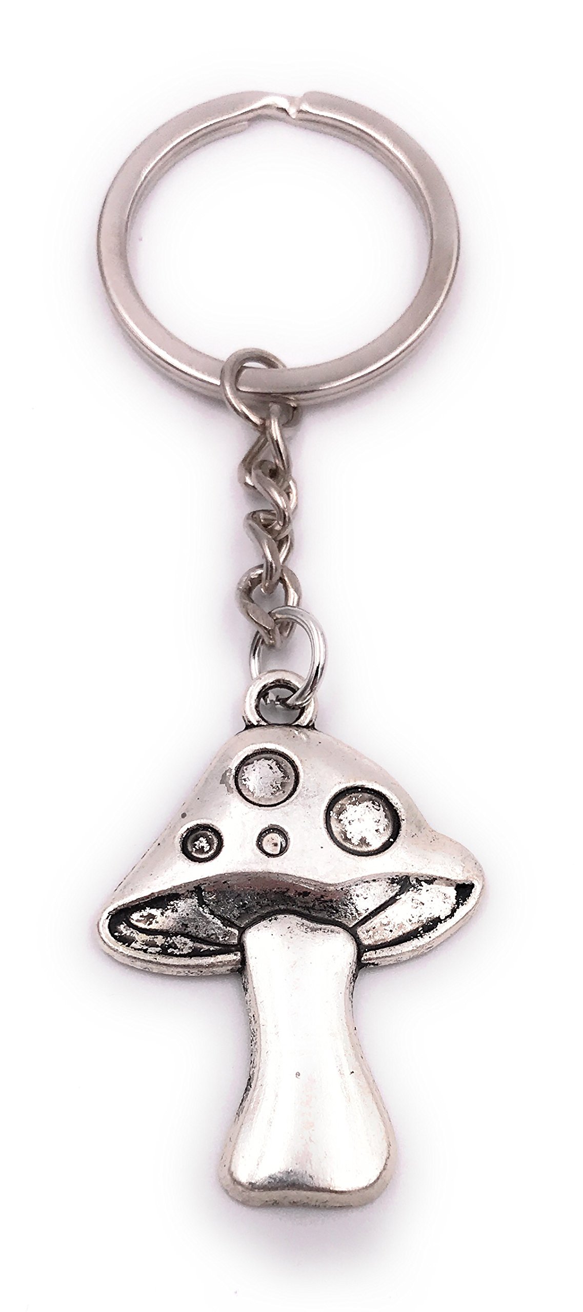 H-Customs Toadstool Mushroom Key Ring Pendant Silver metal