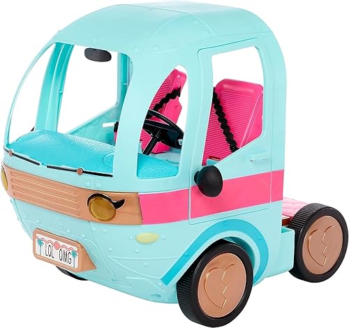 Miniatura 5 de LOL Surprise OMG Glam N' Go Camper Playset con más de 50 sorpresas y juego de 360, totalmente amueblado con piscina, tobogán de agua, literas,
