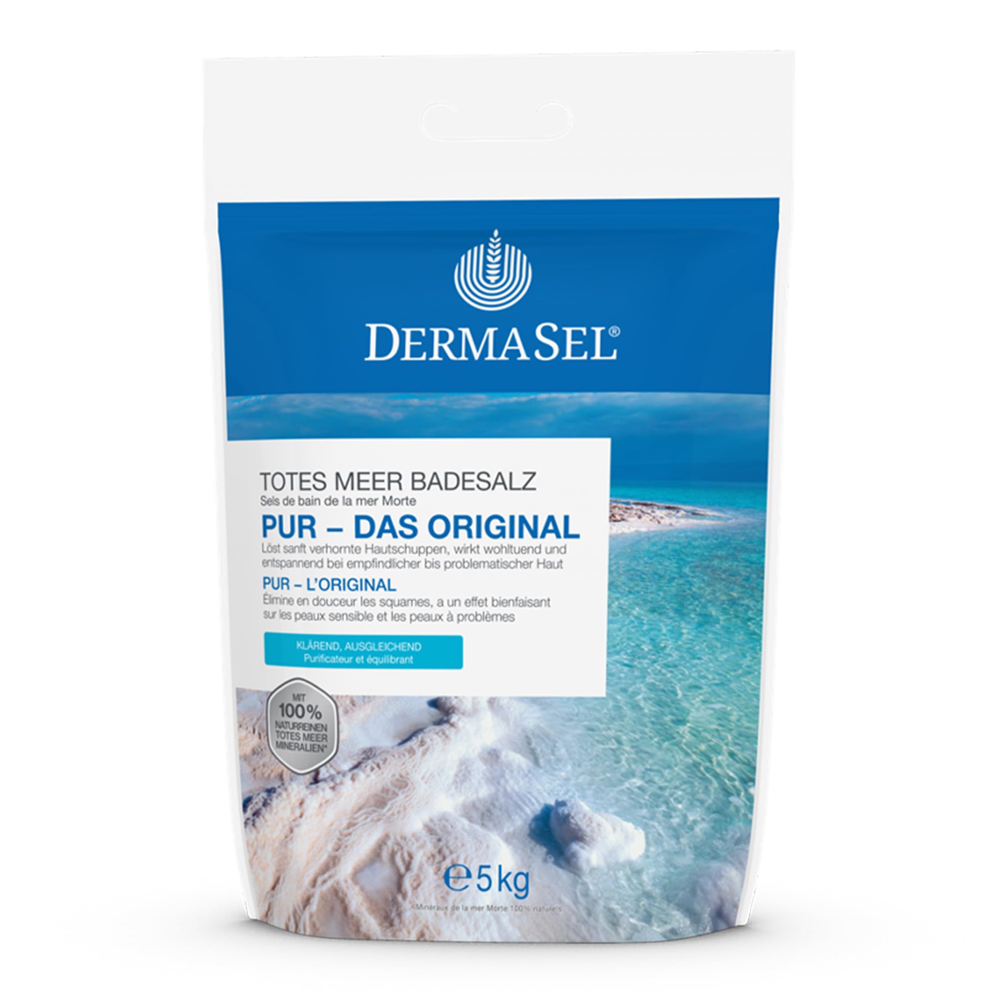 Dermasel Aqua Totes Meer Badesalz Pur, sale da bagno puro del Mar Morto, 5 kg