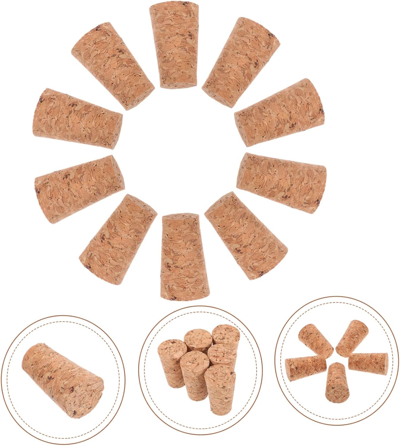 SOLUSTRE 100pcs Diy Wine Bottle Corks Cork Stoppers Glass Bottle Plugs Leakproof Home Bar Decor Bulk Pack