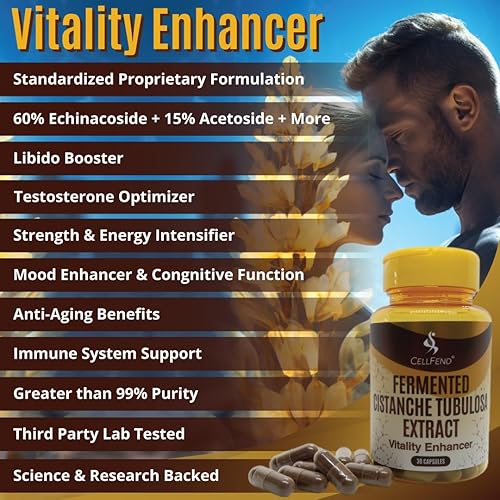 Miniatura 2 de Extracto fermentado de Cistanche Tubulosa  Estandarizado al 60% de equinacosido + 15% de acetósido + más  Potenciador de la vitalidad  30 cápsulas