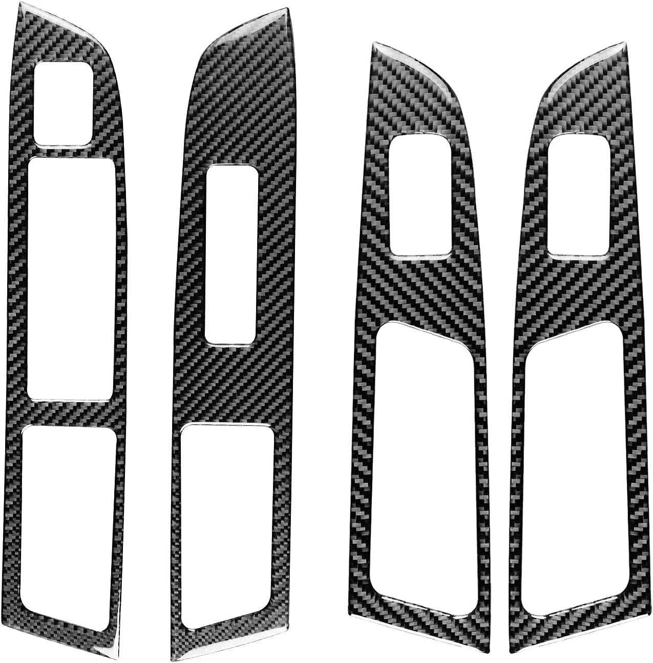 Real Carbon Fiber Auto Interior Accessories Sticker Compatible with Subaru Impreza 2012-2014/Subaru XV Crosstrek 2013 2014 Car Door Window Lift switches Panel Decoration Frame 4pcs Black