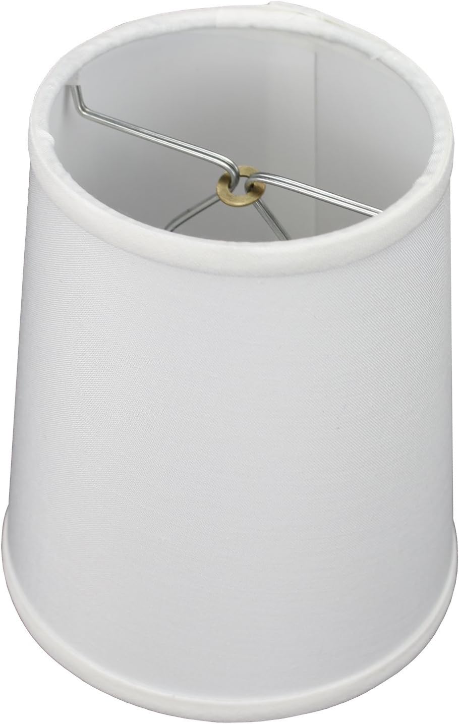 FenchelShades.com Lampshade 4" Top Diameter x 5" Bottom Diameter x 6" Slant Height with Clip-On Attachment for Standard Edison-Style Lightbulb (Linen White)