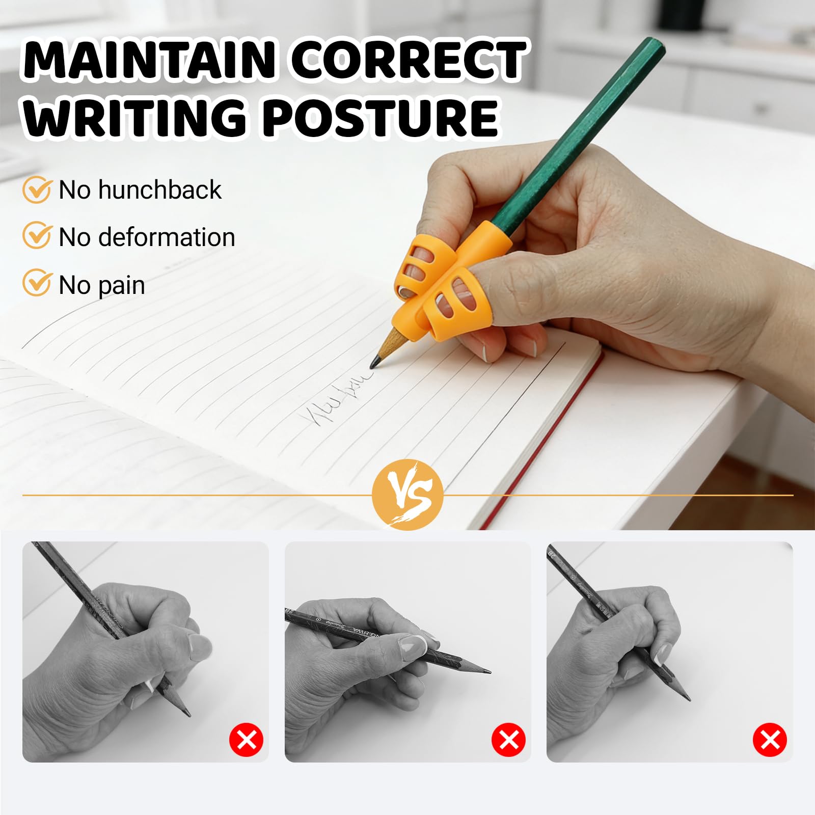 9 Piezas Adaptador Lapiz para Niños, Agarres para Lápices, Soporte Corrector de Escritura, Empuñaduras Ergonómicas, Herramientas de Ayuda para Escribir, para Diestros y Zurdos