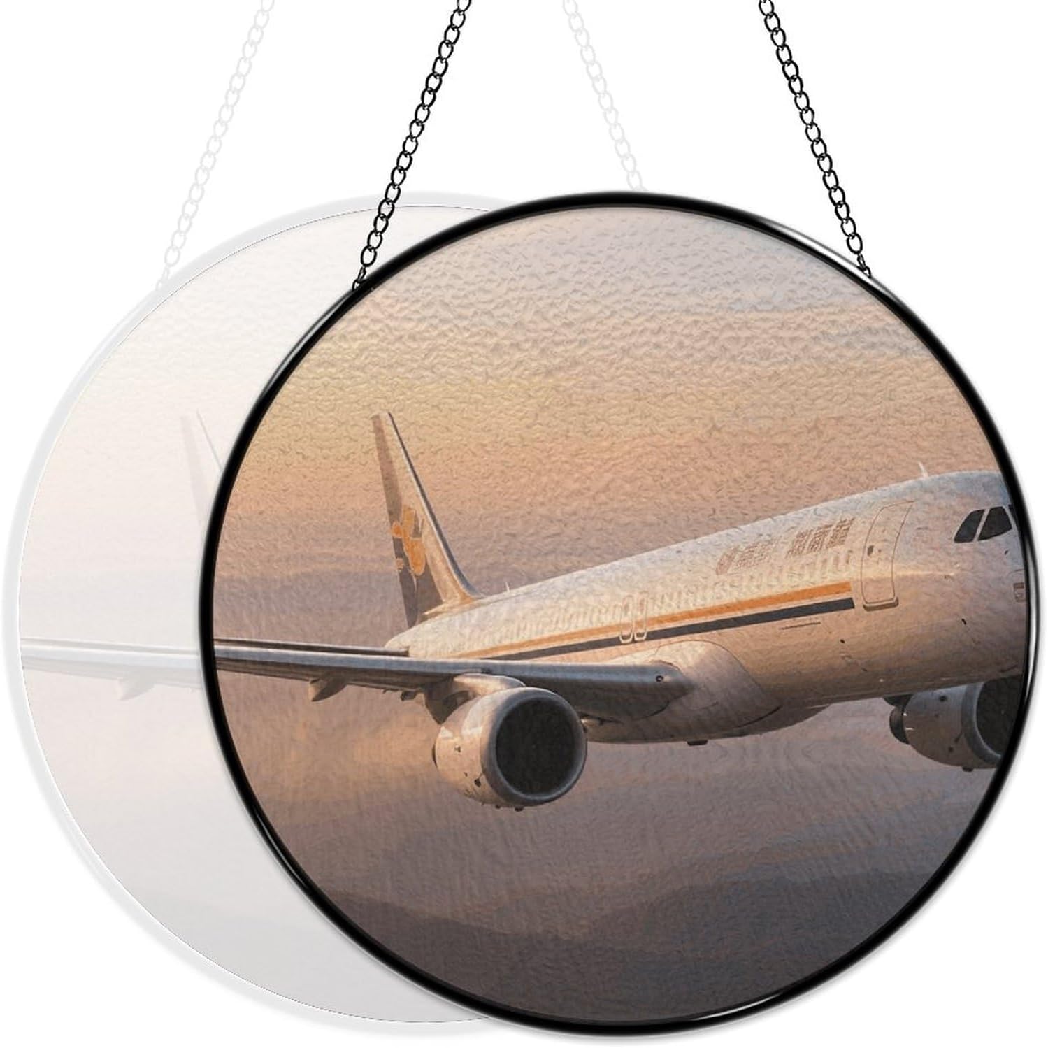Airplane Stained Glass Suncatcher for Garden, Window Hanging image 5