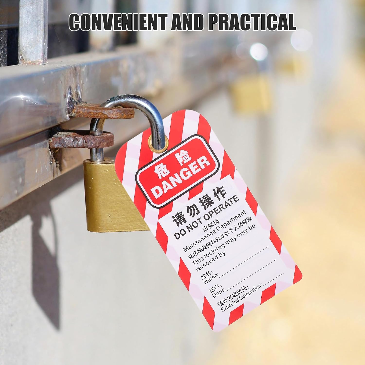 5pcs PVC Lockout Tags Hanging Do Not Operate Equipment Safety Tags with Effective Protection and Convenient Installation for Industrial and Construction Use