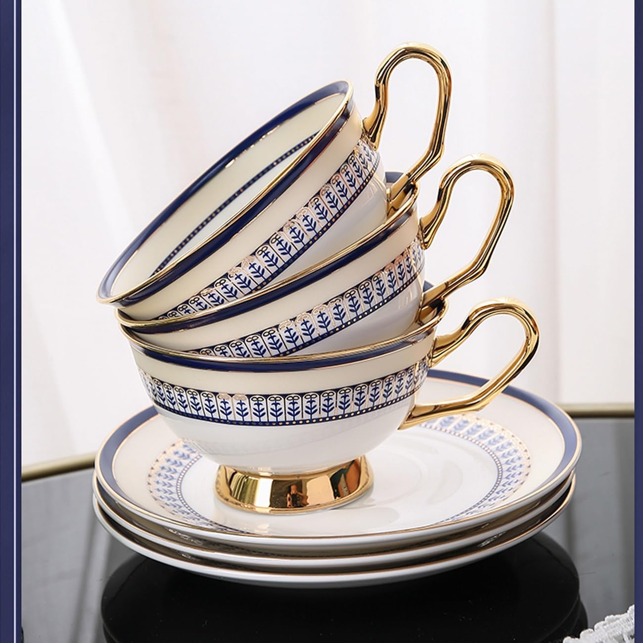 Zestaw Do Herbaty Z Porcelany Kostnej Z Metalowym Uchwytem, Lekki, Luksusowy Podwieczorek, Herbata Owocowa, Herbaty Kwiatowe, Zestawy Ze Szklanym Czajniczkiem I Podgrzewa