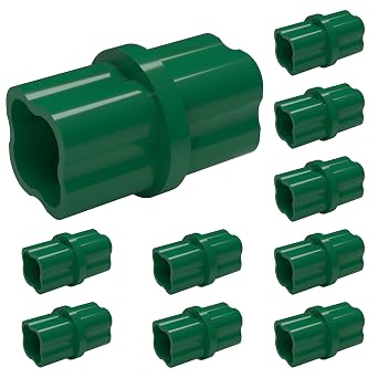 FORMUFIT F001ICO-GR-10 Internal PVC Coupling, Furniture Grade, 1" Size, Green Pack of 10