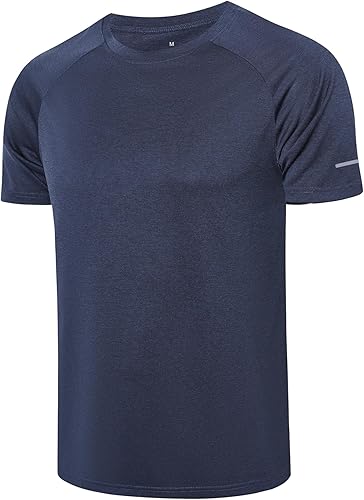Miniatura 2 de Frueo Paquete de 3 camisetas de entrenamiento para hombre, ajuste atlético, secado rápido, absorbe la humedad, camisetas deportivas de malla.