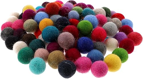 EXCEART 100 bolas de lana de 0.8 pulgadas (0.8 in), diseño de belén para niños, pompón de fieltro, peluche de cerdo, decoración de bricolaje, bola