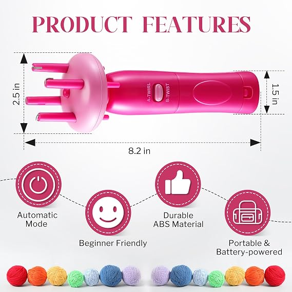 Cord Maker Portable Fringe Twister,Handheld Cording Maker Tool Needlepoint