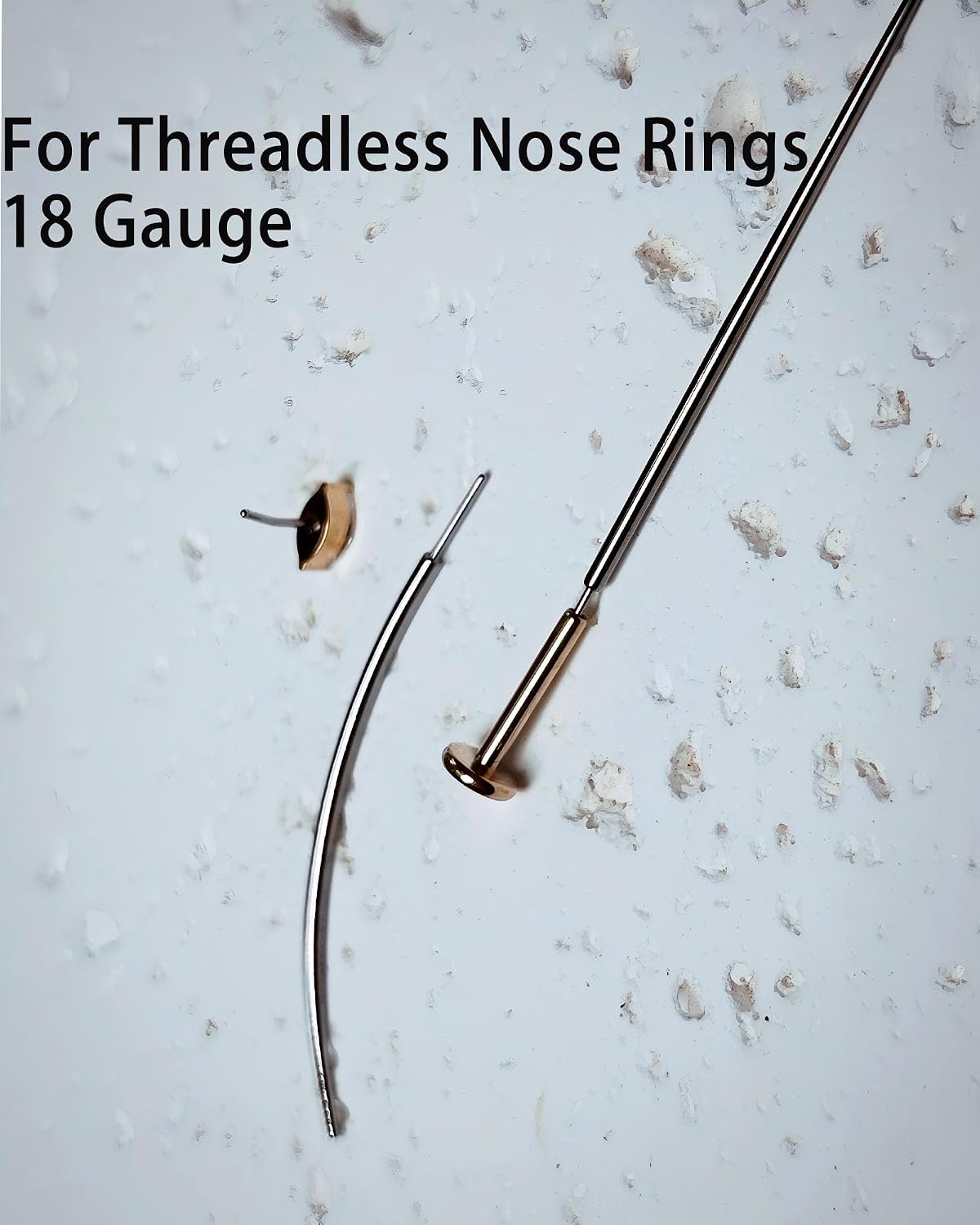 18G Titanium Piercing Taper Insertion Tool for Threaded Threadless Nose Stud Tragus Helix Conch Cartilage Earring Piercing Changing Removal Tool