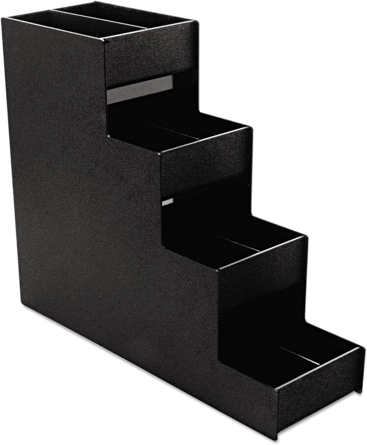 Commercial Narrow Condiment Organizer 8 Compartment Black Countertop Storage Rack Restaurant Bar Cafe Service Station