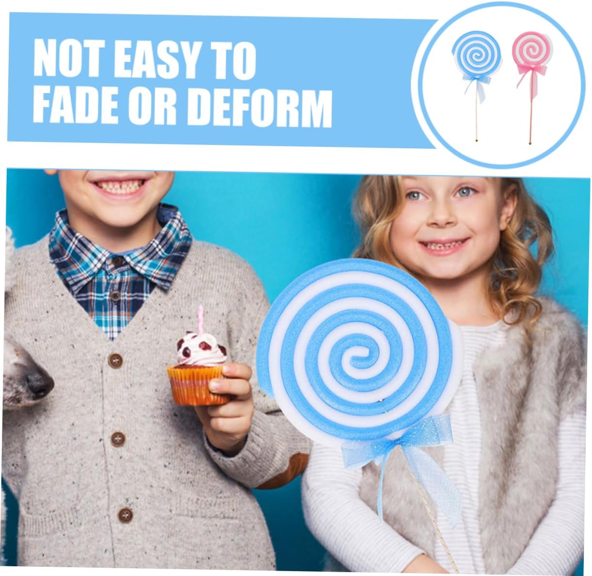 2pcs Large Decorative Lollipop Props Realistic Simulation Candy Models for Weddings Parties and Festival Decor Eye-catching Photo Props Bright Colors