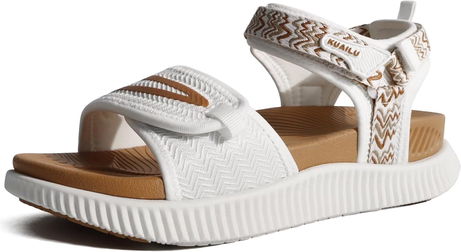 KuaiLu Womens Orthopedic Walking Sandals Ladies Recovery Sport Thick Athletic Cushion Outdoor Hiking Water Sandles Adjustable Strap Sandals with Comfortable Plantar Fasciitis Arch Support