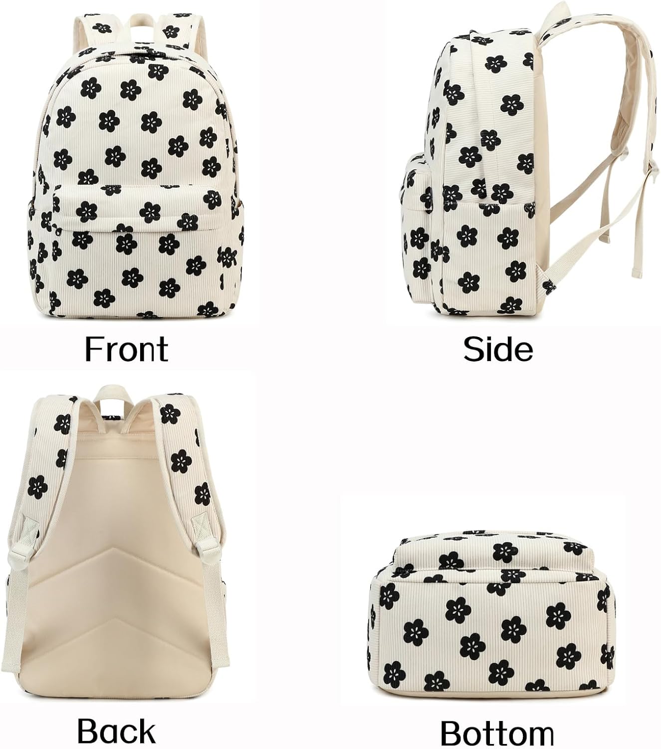 Waterproof Laptop Backpack School Backpack for Teen Girls, Kids Backpack with Lunch Bag Pencil Case, Cute Bookbag Casual Daypacks for Preschool Kindergarten Elementary, Floral - Image 7