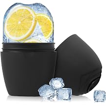 Evmliy Silicone Ice Roller Facial Massager - Brighten Skin, Reduce Puffiness, Reusable Ice Roller for Face &amp; Eyes, Freezer (1Pack, Black)