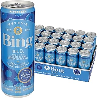 BLUEBERRY Energizing Juice Beverage – (12oz/24pk) – Made with REAL Juice! Only 2g added Sugar, Low Calorie; L-Theanine, 5 B-Vitamins & Ginseng; 125 mg Caffeine; Vegan, Gluten + Dairy Free. DELICIOUS