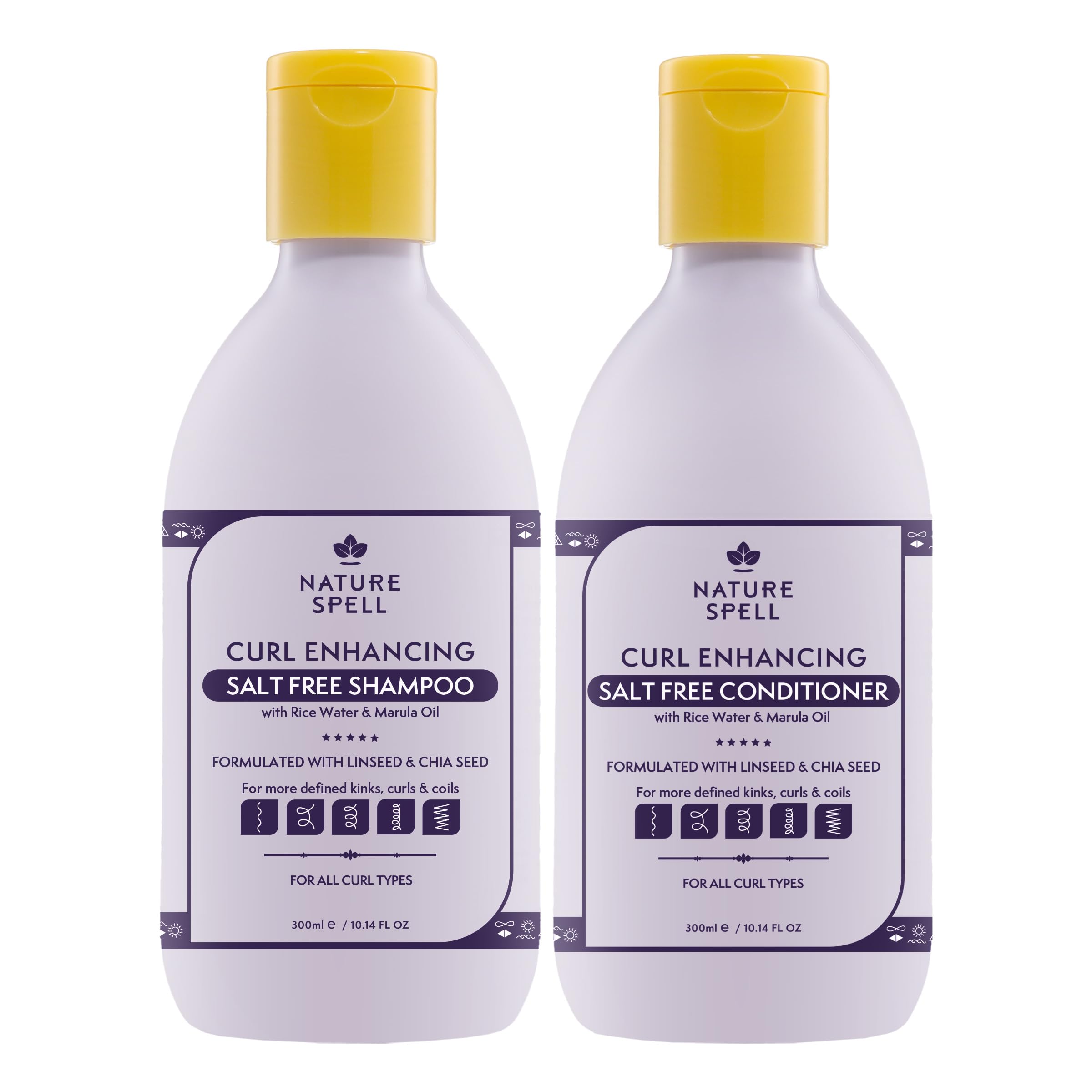 Nature Spell Curl Shampoo & Conditioner Set, Moisturizes & Hydrates, Vegan