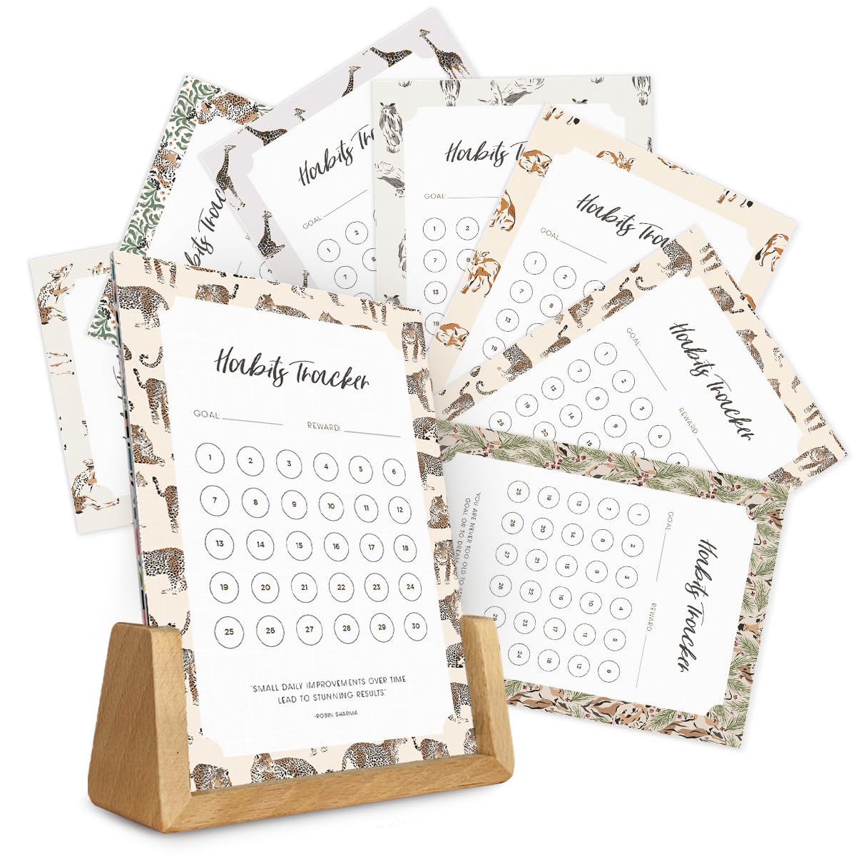 Habit Tracker Calendar - Made in USA, Designed by Local Artist, Motivational 30 day monthly challenge - Tool and gift for Productivity, Self-growth (