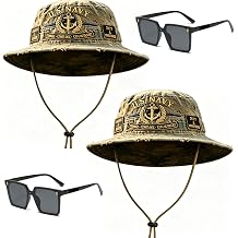 Honor Courage Commitment Boonie Hat, Wide Brim Sun Hat with Chin Strap, for Trekking, Angling Backcountry Camping DD-214
