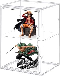 Topfinel フィギュアケース 棚 仕切り付き 1個セット コレクションケース アクリルケース 防塵 簡単組立 マグネット扉 29ｘ25ｘ39cm | 背面穴あり プラモデル収納 多用途収納 縦横置きOK 防水 高透明