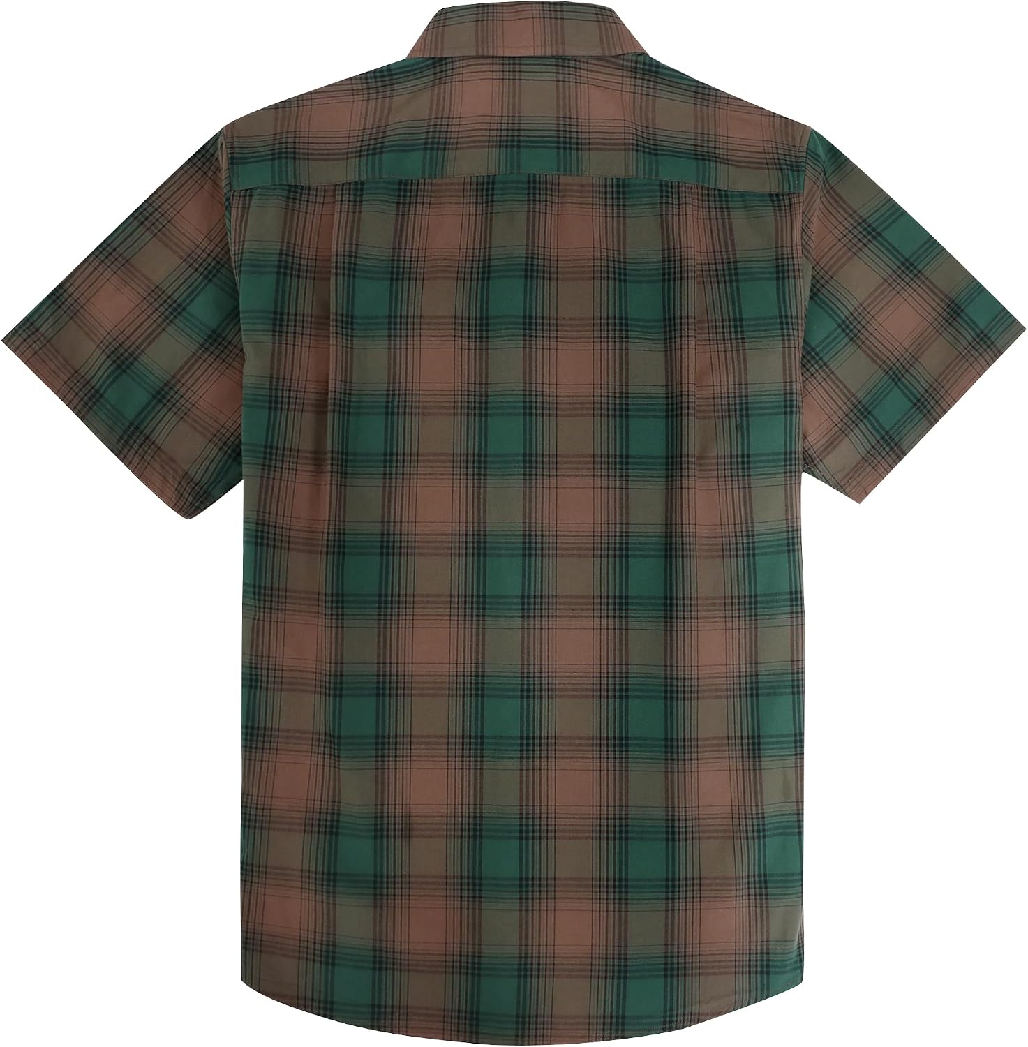Dubinik® Mens Short Sleeve Button Down Shirts 100% Cotton Plaid Men's Casual Button-Down Shirts with Pocket image 3