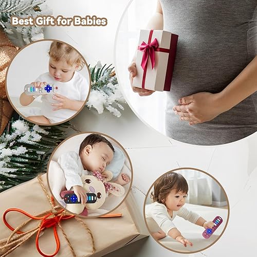 Miniatura 5 de Paquete de 3 juguetes a distancia para bebés y bebés, juguetes de dentición, mordedor de silicona con control remoto para bebés, juguete masticable