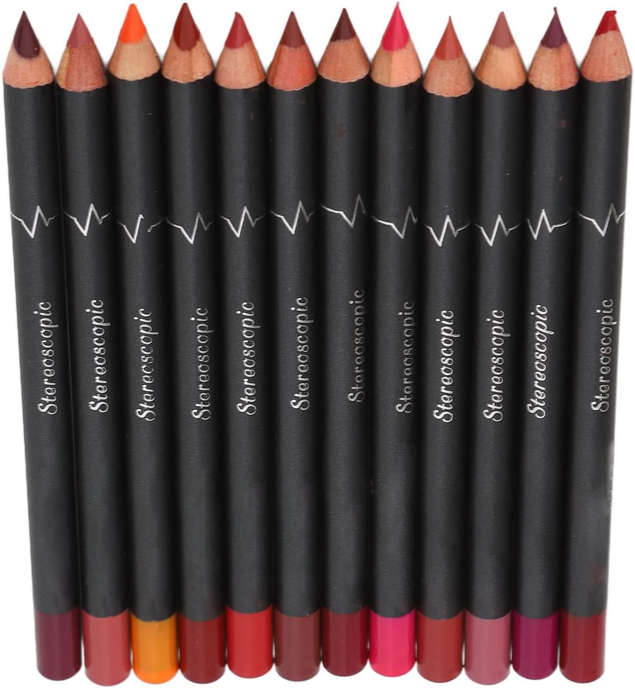 12Pcs Lip Liner, Contour Pencil for Girl Women, Smooth Soft Smudge Matte Long Lasting Lipstick Makeup Tool Set