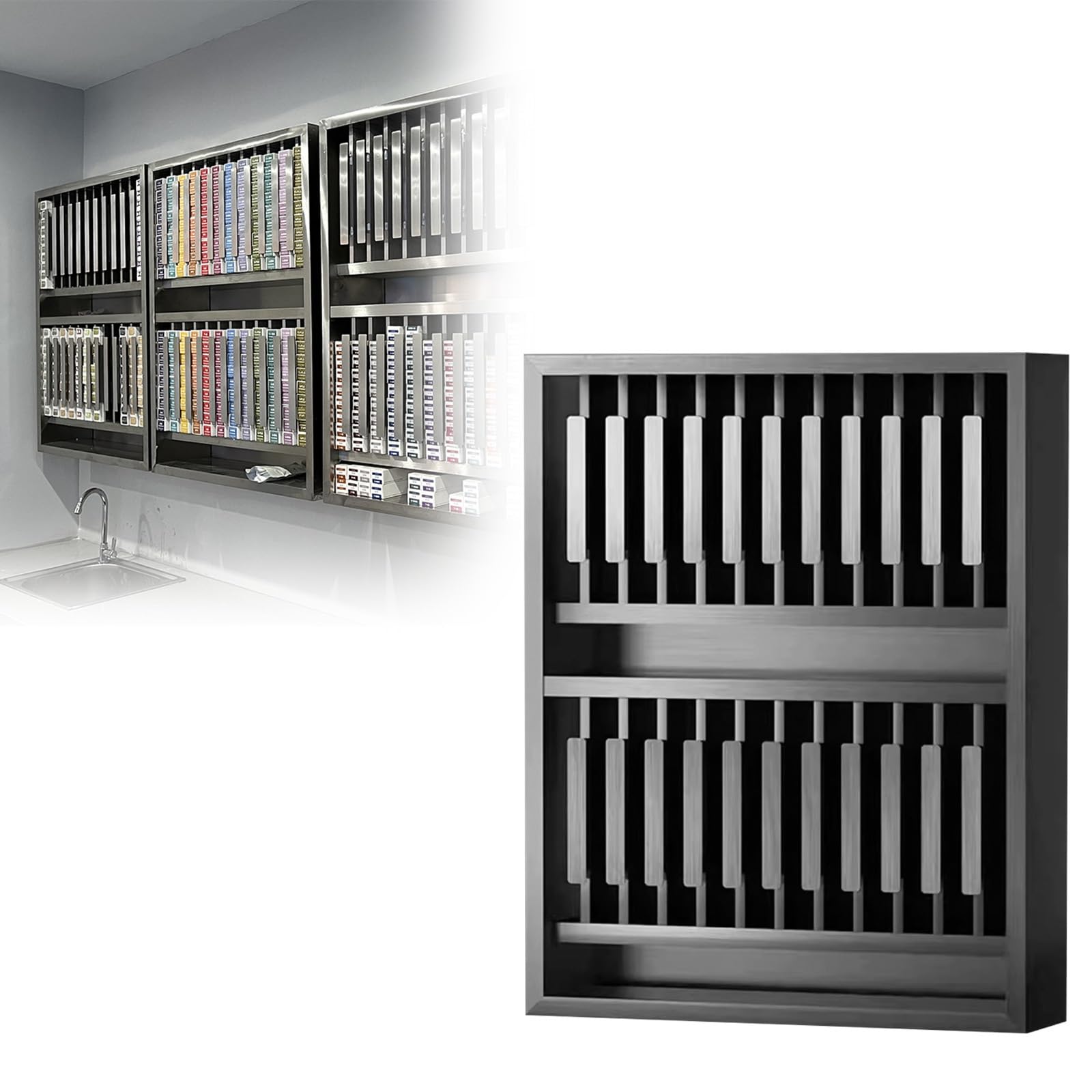 WNGJZZYC Professional Hair Color Organizer Rack, Hair Color Metal Rack, Station for Salon Display, Color Rack for Salon Beauty Home Spa(Black)