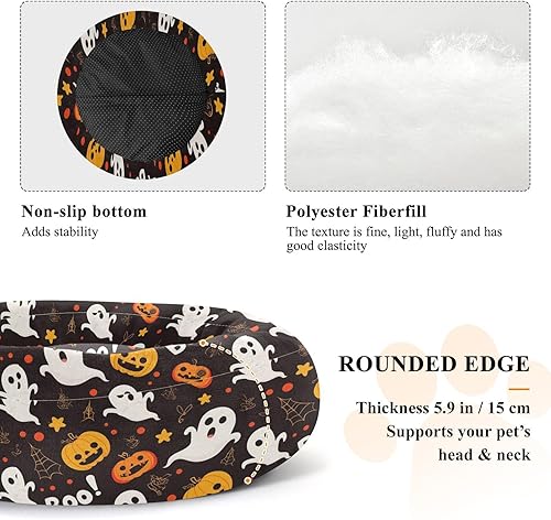 Miniatura 5 de Ghosts Cartoon Cute Halloween Relieve Stress Pet Dog Bed fluffier Kitten Beds for Medium Size Pets Supplies Camas para mascotas Grandes