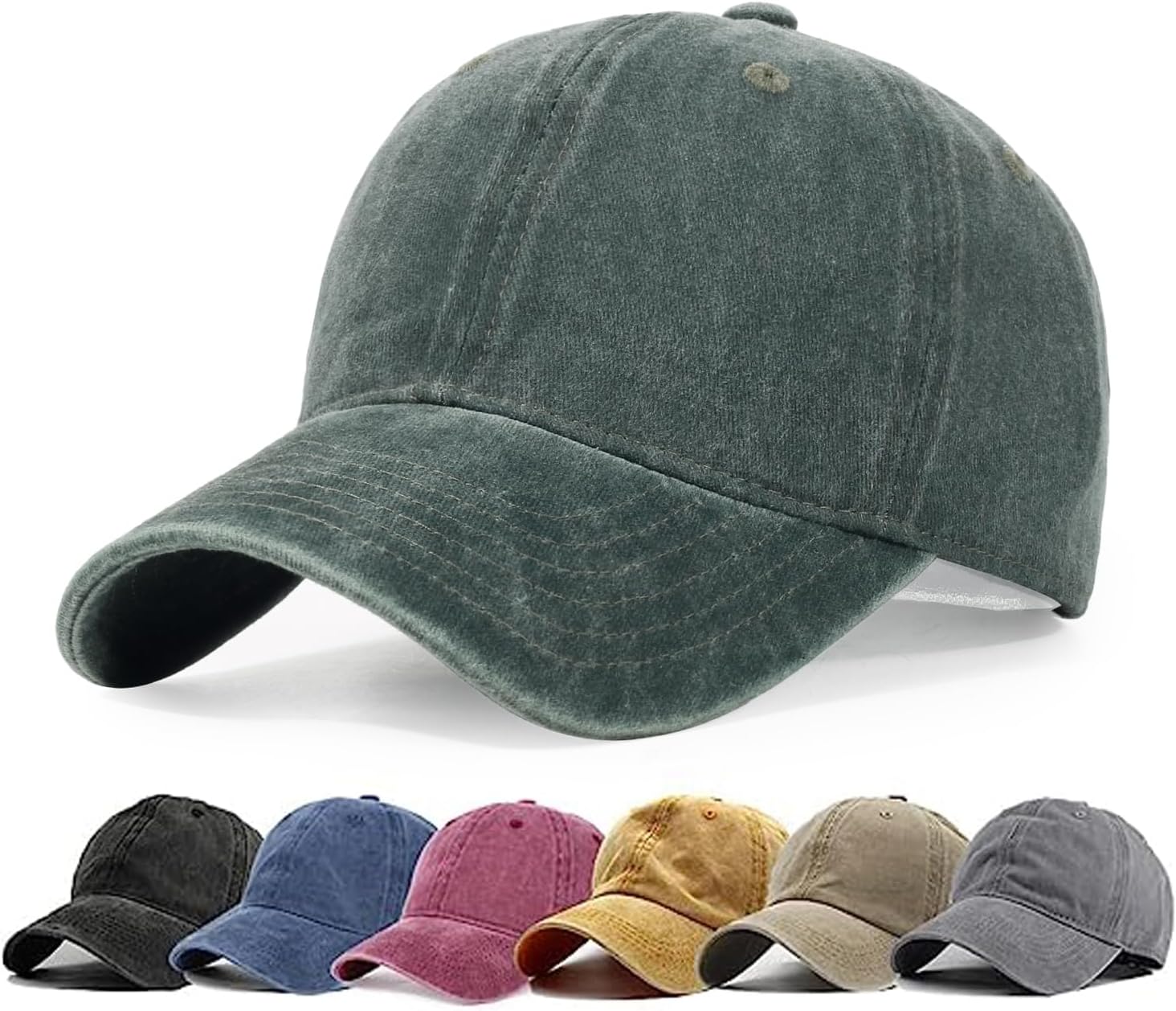 Men Women Washed Distressed Twill Cotton Baseball Cap Vintage Adjustable Dad Hat