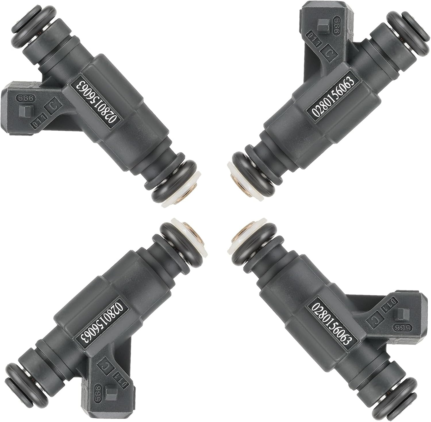 SCITOO 4Pcs 4 Holes Fuel Injector Fit for Audi for TT Quattro for 2003 2004 2005 2006, FJ896 0280156063 06A906031BC