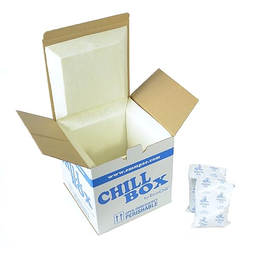 Enfriador de envío aislado CB12, 12 X 12 X 12 con 2 paquetes de hielo nórdicos