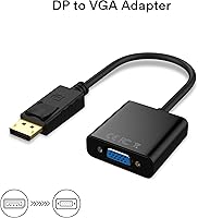 Vista 2 de Adaptador, DisplayPort (DP) a VGA macho a hembra convertidor (negro)