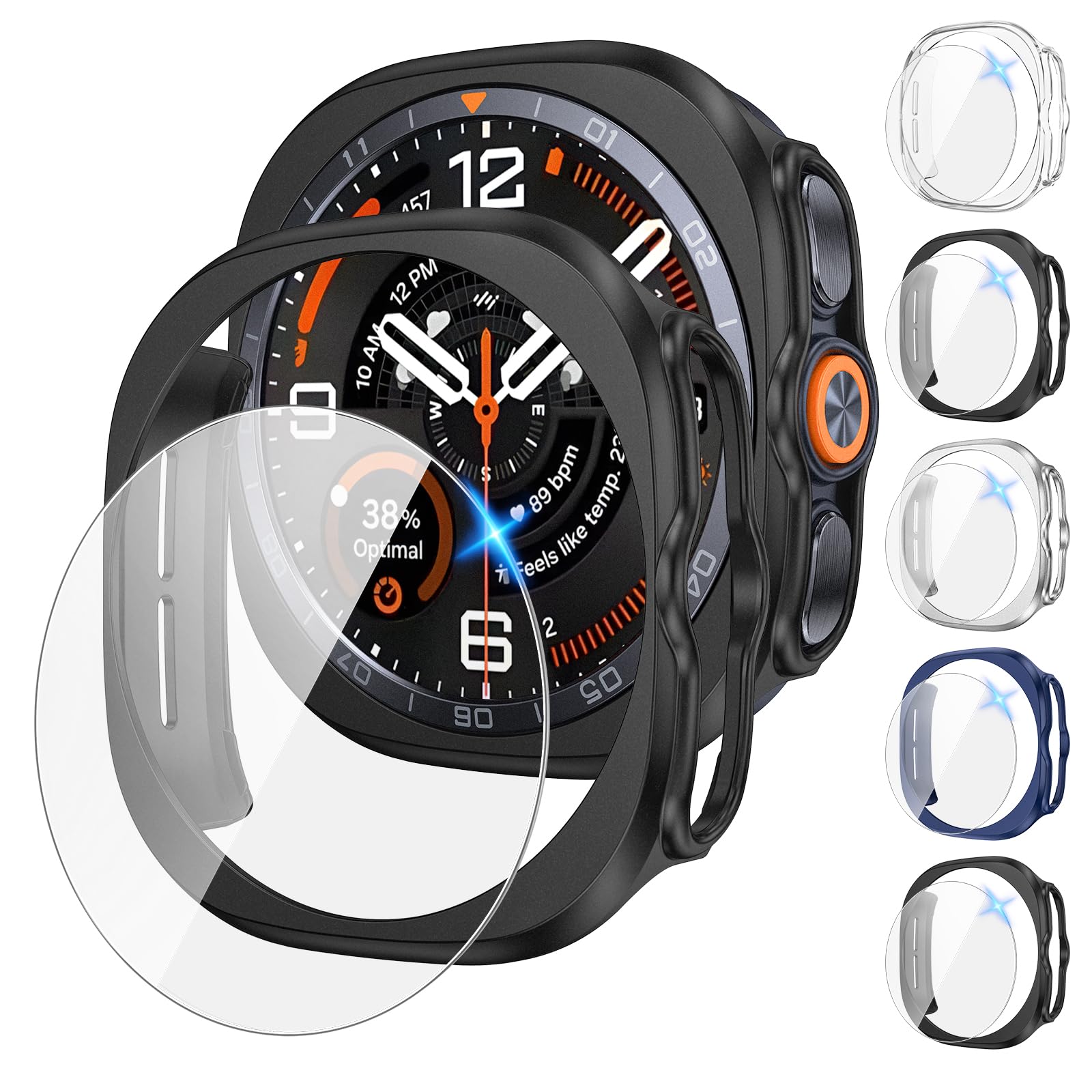 Tensea 5+5PCS for Samsung Galaxy Watch Ultra 2 47mm Screen Protector &amp; Case