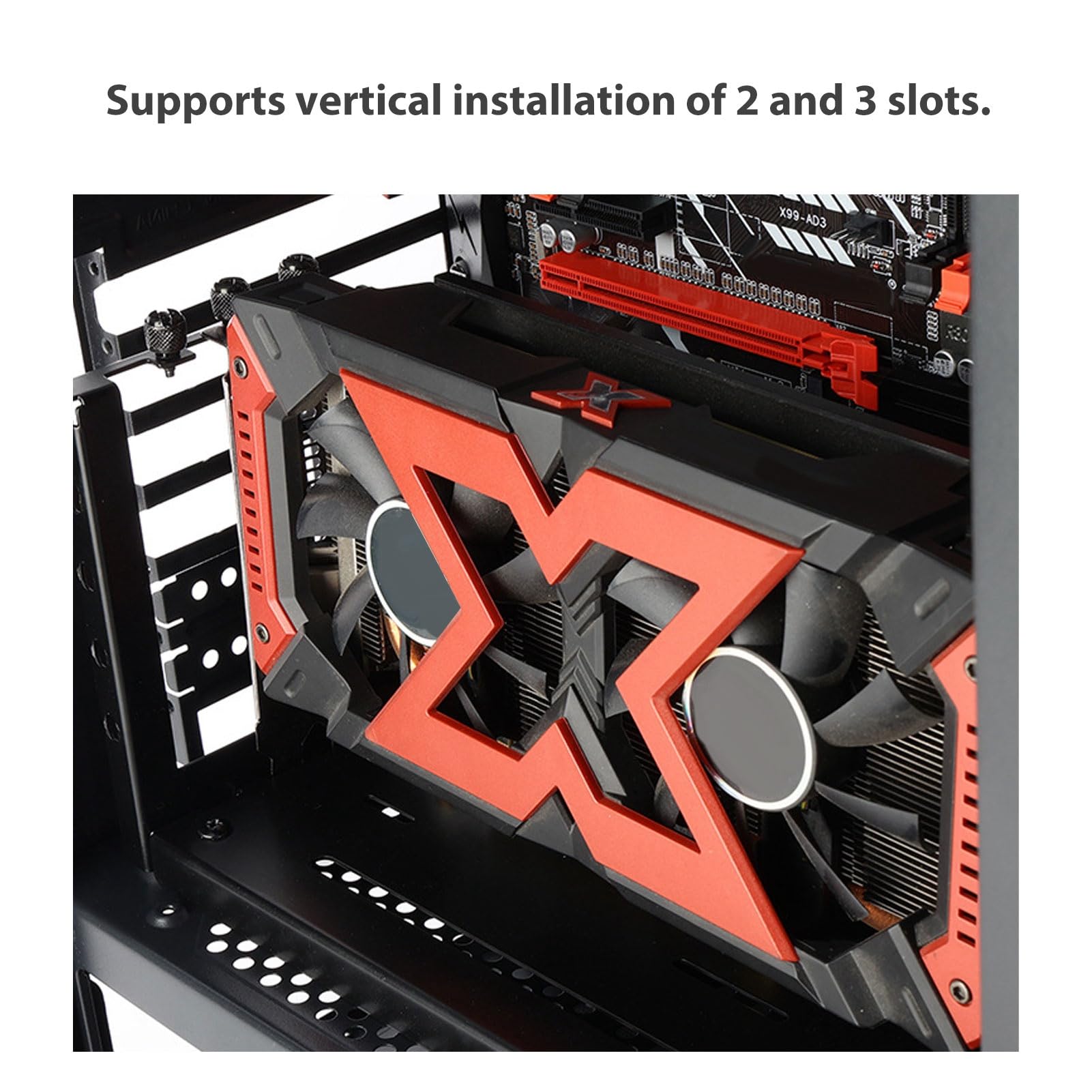 Staffa GPU Regolabile, Supporto GPU Verticale, Staffa Supporto GPU Verticale Supporto Staffa Supporto VGA Scheda Grafica PCI E 3.0 X16 per Custodia PC ATX (26 x 8,2 x 12,8 cm)
