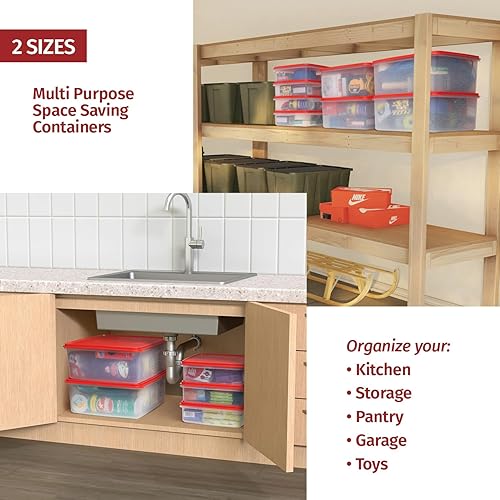 Miniatura 2 de Contenedores de almacenamiento de plástico con tapas, paquete de 2 contenedores para cupcakes de 3 L, recipientes herméticos para almacenamiento de